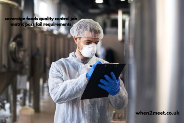 sovereign foods quality control job matric pass fail requirements